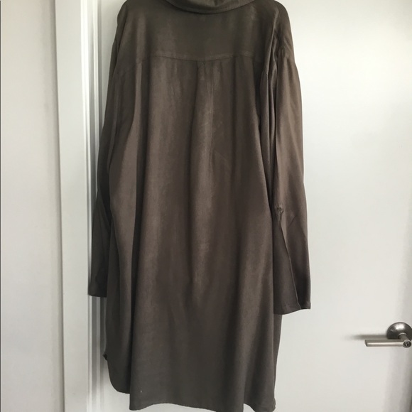 EN Crème Green Long Sleeve Shirtdress. Size 3X $25 - Picture 4 of 10